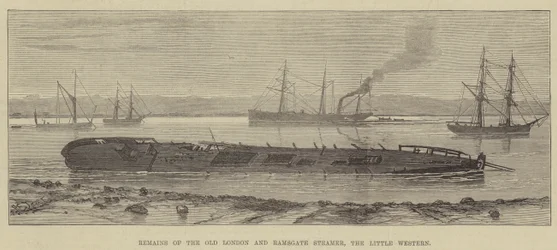 Restos del antiguo vapor de Londres y Ramsgate, el Pequeño Occidental